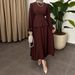 Women's Fashion High Waist Slim Long Skirt With Round Neck Lantern Sleeve Top Set European American Style Lotus Leaf Hem_ecoleips.com