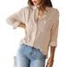 Women's Clothing Autumn New Striped Cardigan Top Loose Casual Long Sleeved Shirt Female_ecoleips.com