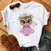 European And American Cross-border Foreign Trade Wholesale Clothing Cute Cartoon Owl Round Neck Plus Size Short-sleeve_ecoleips.com