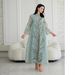Luxury Embroidered Abaya Dress – Elegant Blue Sequin Maxi Gown For Women, Modest Dubai Style Islamic Wear With Sheer Net Fabric_ecoleips.com
