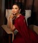 Elegant One-Shoulder Red Evening Gown Floor-Length Sophisticated Dress for Parties And Galas Women's Clothing_ecoleips.com