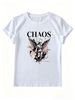 Women Chaos Angel Graphic T Shirt Vintage Cracked Moon Find Order In The Chaos Slogan Y2K Grunge Gothic Dark Aesthetic Short Sleeve Streetwear Tee_ecoleips.com