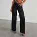 Women's Clothing Fashion Retro Raw Edge Women New High Waist Straight Leg Side Seam Stitching Frayed Denim_ecoleips.com