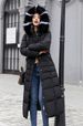 K Long Over-the-knee Cotton Coat For Women; New Style With A Big Fur Collar; Slim-fit And Thickened. No Bag_ecoleips.com