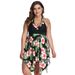 Women's Clothing Plus Size Plus Skirt Style Conservative Belly Covering Gathered Split Swimsuit_ecoleips.com