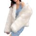Trendy Korean-Style Faux Fox Fur Coat, Short Plush Jacket For Women, Winter Warm & Stylish Outerwear In Beige, White, Black & Light Grey_ecoleips.com
