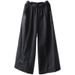 Suitable For All Seasons 2024 Autumn Literary Loose Versatile Embroidered For Women New Casual Wide-leg Cotton Linen Pants_ecoleips.com