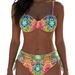 Women's Sexy Bikini Printed Tie Waist Backless Swimsuit Regular Thickness Polyester Vacation Wear_ecoleips.com
