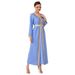 Light Blue Webbing Hand Stitched Long Sleeve Two Piece Dress Spring Travel Elegant And Fashionable Long Dress_ecoleips.com