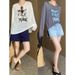 Sikan American Casual Style Cool Tencel Semi-transparent Letter Print Loose Sunscreen Long-sleeve T-shirt SN5996_ecoleips.com