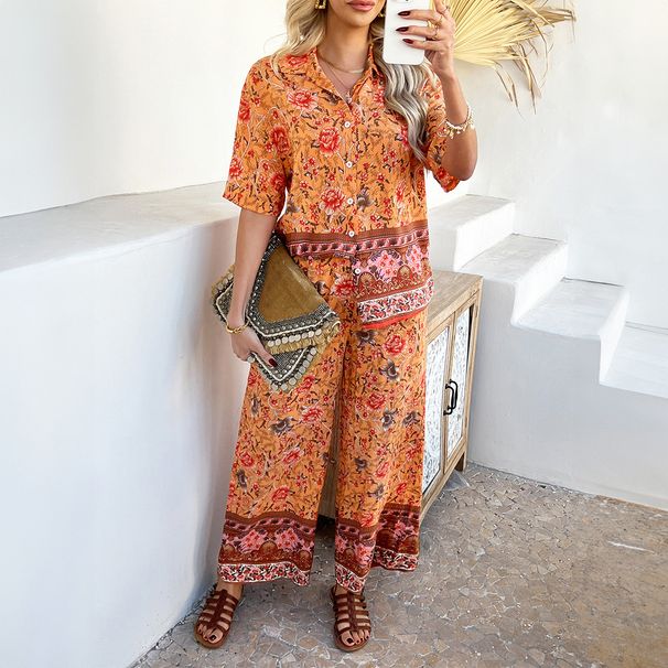 Diyun 2025 Spring/Summer European And American Printed Color-Block Bohemian Resort Style Short-Sleeve Long_ecoleips.com