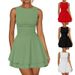Factory Direct Sale European And American Cross-border 2025 Elegant Solid Color Basic Pleated Double-layer Hem Slim-fit_ecoleips.com