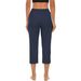 Women's Solid Color High-Waisted Sports Yoga Capri Pants with Pockets Wide Leg Fitness Trousers for Europe & America_ecoleips.com