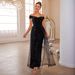 Women's Clothing Solid Color Long Sleeveless Fashion Slim Temperament Big Swing Skirt Evening Dress_ecoleips.com