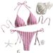 Solid Color Knit Bikini Set – Soft Stretch Swimwear For Women | Minimalist Beach & Pool Essentials_ecoleips.com