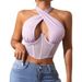 Aria Basics Aria Basics Cross-Border Foreign Trade Mesh Bra Halter Neck Tie Wrap Sexy Hot Girl Fishbone Underwire Outer Wear Backless Camisole_ecoleips.com