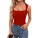 Women's Slim Fit Square Neck Sleeveless Vest Top Style Inner Wear Sexy_ecoleips.com