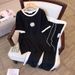 Women's Clothing Plus Size Women's Slim Fit T-Shirt And Nine Point Pants Casual Fashion Short Sleeved Top Bottoms Set_ecoleips.com