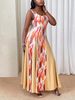 Plus-size Elegant Dress, Fitted Waist And Slimming Square Neck Sleeveless Long Dress, Summer Sleeveless A-line Full Skirt Slimming Dress, Suitable For Daily Commuting, Casual Vacation, And Dates._ecoleips.com