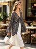 Women Hollow Out Knit Cardigan Loose Flare Long Sleeve Striped Ribbed Top Lightweight Breathable Tie Front Sheer Cover Up Blouse_ecoleips.com