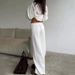 In Stock European And American Foreign Trade Women's Clothing 2025 Spring New Solid Color Round Neck Fashion Casual_ecoleips.com