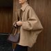 Fashion High Sense Brown Woolen Lapel Cardigan Jacket Women's Clothing_ecoleips.com