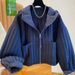 2027 Spring Autumn Fashion European-USA Style Outerwear Women Pressing Grid Long Sleeve Casual Loose Zipper Hooded Jacket_ecoleips.com