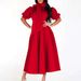 Women's Clothing Spring And Summer Temperament Puff Sleeve Solid Color Design Waist Strap Long Skirt_ecoleips.com