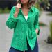 Women's Solid Color Shirt Collar Top Loose Fit Large Size with Hollow Embroidery Detail European And American Style Spring Autumn_ecoleips.com