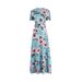 Aria Basics Aria Basics 2025 Autumn New European And American Style Floral Print Short Sleeve Flared Dress For Women_ecoleips.com