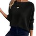 Autumn New Women's Knit Tops, Waffle-Patterned Off-Shoulder Tops, And T-Shirts_ecoleips.com