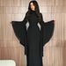 Modest Evening Dress Women's Loose Flared Sleeve Long Dress European American Style_ecoleips.com