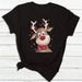 European And American Cross-border Foreign Trade Women's Clothing Christmas Merry Round Neck Printed Ladies Short Sleeve_ecoleips.com