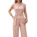 Women's Sequined Two Piece Set European American Fashion Summer New Style High Waisted Wide Leg Pants Sleeveless Top Chic Stylish_ecoleips.com