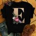 European And American Clothing, Round Neck, Fashionable Casual Women's Floral Short Top T-shirt_ecoleips.com