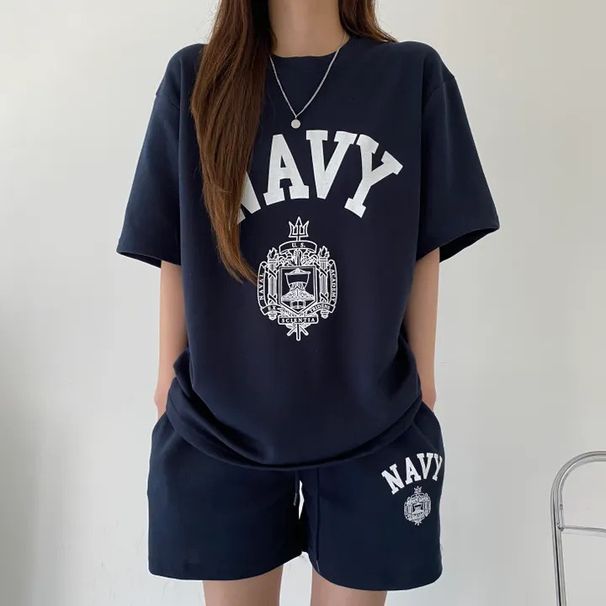 Women's Clothing Women In Summer Suit With Cotton Short Sleeved Suit Casual Sports Shorts T_ecoleips.com