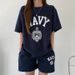 Women's Clothing Women In Summer Suit With Cotton Short Sleeved Suit Casual Sports Shorts T_ecoleips.com