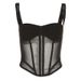 Spring 2024 Women's Fashion Camisole Mesh See through Fishbone Slim Sexy Vest European American Style Cross Border New_ecoleips.com