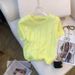 Women's Clothing Real Shot Of New Summer Design Thin Slim Round Neck T Shirt Short Sleeve Ice Silk Knitted_ecoleips.com