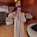 Women’s Clothing Muslim Women's Spring And Autumn New Small Floral Long Sleeved Swing Dress_ecoleips.com