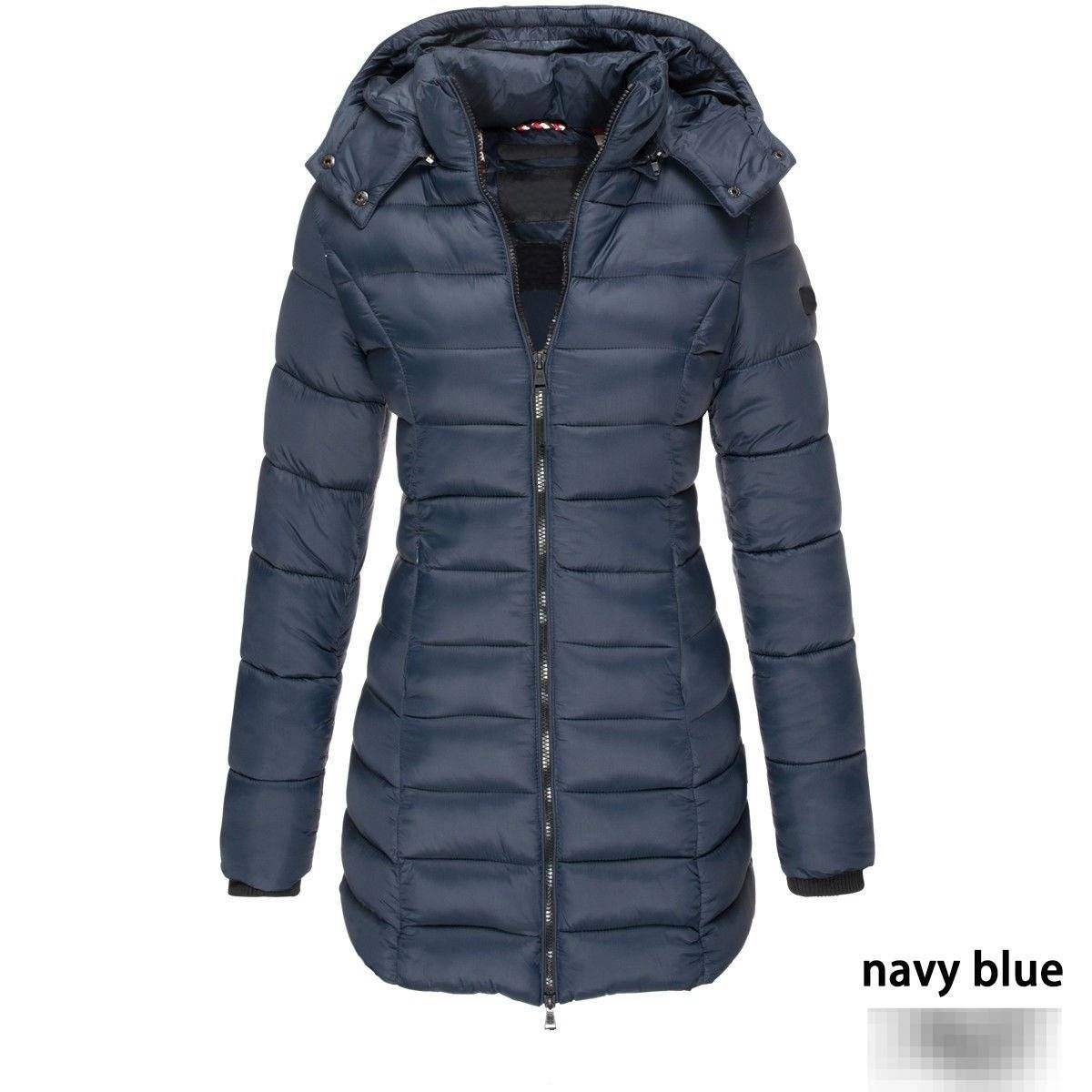 Women's Clothing Slim-Fit Quilted Jacket - Mid-Length Winter Coat With Cotton Fill (S-XXXL, 7 Colors)_ecoleips.com