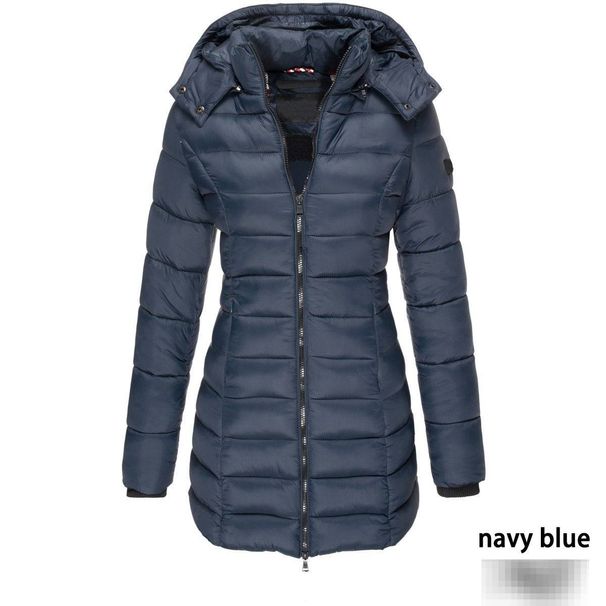 Women's Clothing Slim-Fit Quilted Jacket - Mid-Length Winter Coat With Cotton Fill (S-XXXL, 7 Colors)_ecoleips.com