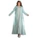 Premium Two-Piece Mint Green Abaya – Sheer Outer Layer With Rhinestone Embellishments, Perfect For Special Occasions_ecoleips.com