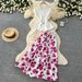 Women's Red Floral Print Two Piece Set Sleeveless Summer Commuting Waist Cinching High End Youthful And Elegant_ecoleips.com