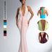 Elegant Halter Neck Sleeveless Backless Long Dress For Women Solid Color Sexy Deep V_ecoleips.com