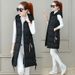 Women's Clothing Cotton Vest Women's Medium Length Autumn And Winter New Korean Style Fashion Hooded Slim Fit Large Size Cotton Vest_ecoleips.com