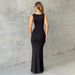 Fashion Women Solid Color Long Maxi Dress Square Neck Sleeveless Off Shoulder Sexy Elegant Slimming Bodycon Long Dress_ecoleips.com