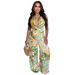 Women's Clothing Fashion Women's Sleeveless Lace Up Wide Leg Printed Jumpsuit New_ecoleips.com