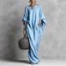 Women's Clothing Retro Long Sleeve Off-Shoulder Casual Dress Elegant Solid Color Thin Summer Fashion For Adult Ladies_ecoleips.com