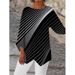 Spring Summer Geometric Print Long Sleeve Round Neck Women's Shirt In Stock 2023 Amazon AliExpress WISH Cross Border_ecoleips.com